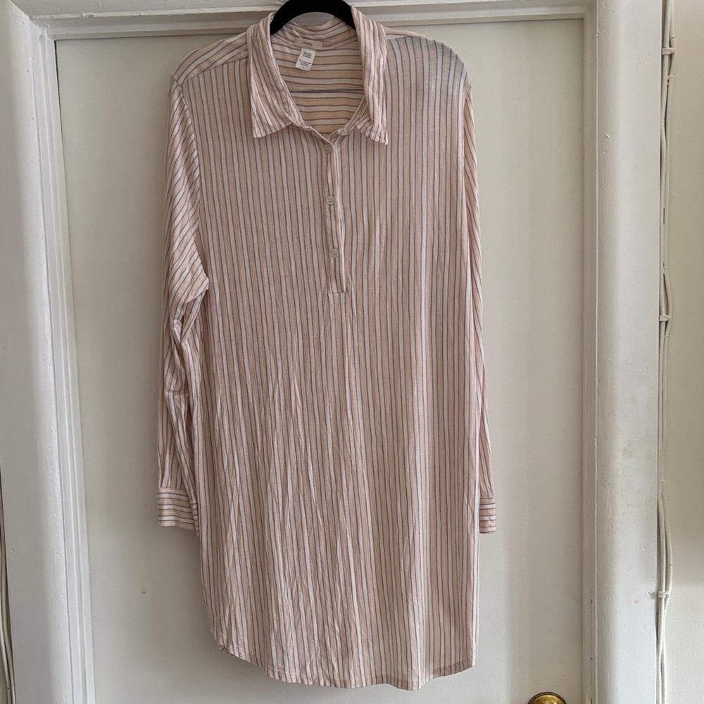 ❤️Eberjey Sleepy Stripes Boyfriend Sleep Shirt Size L